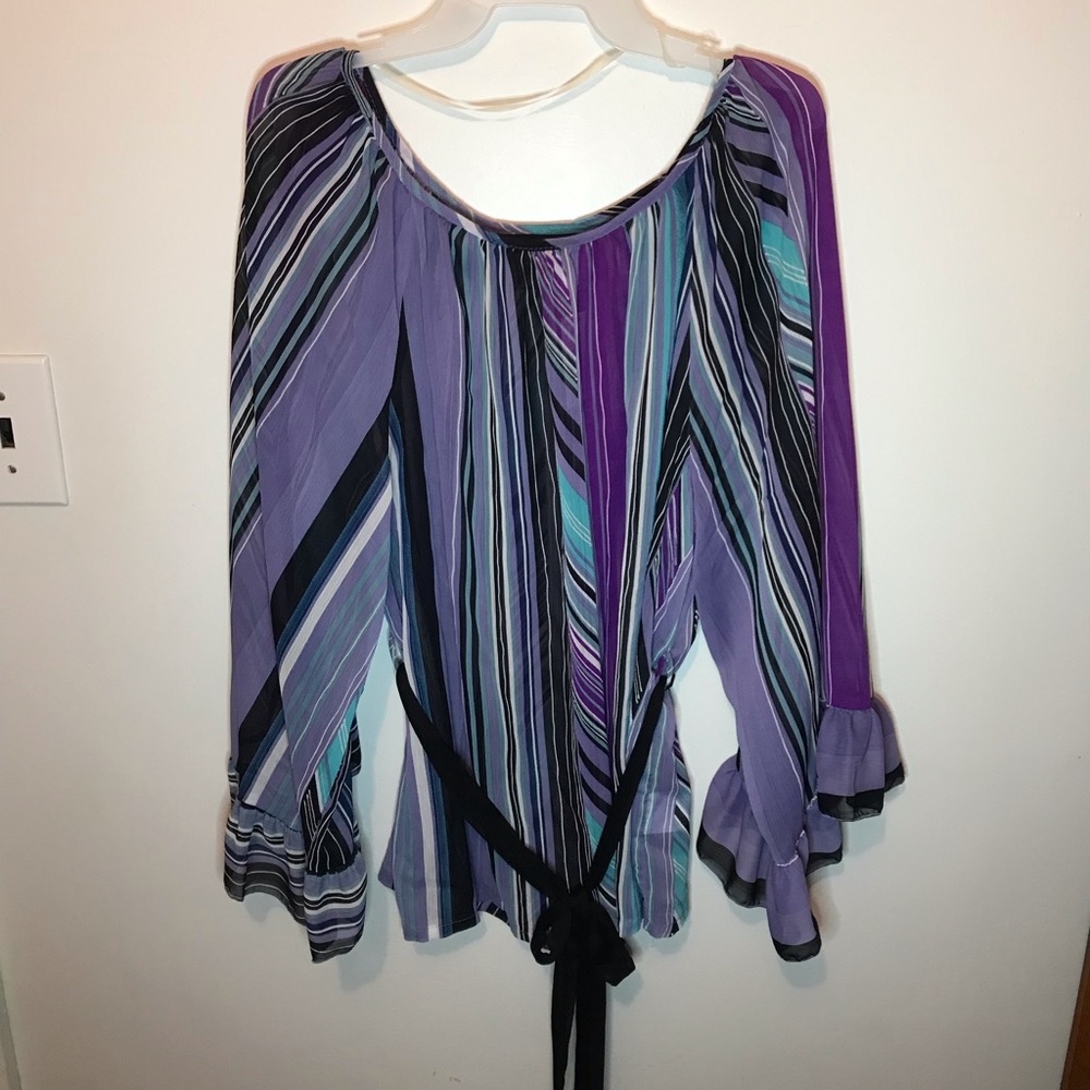 Ashley Stewart Sunset Lavender Blouse